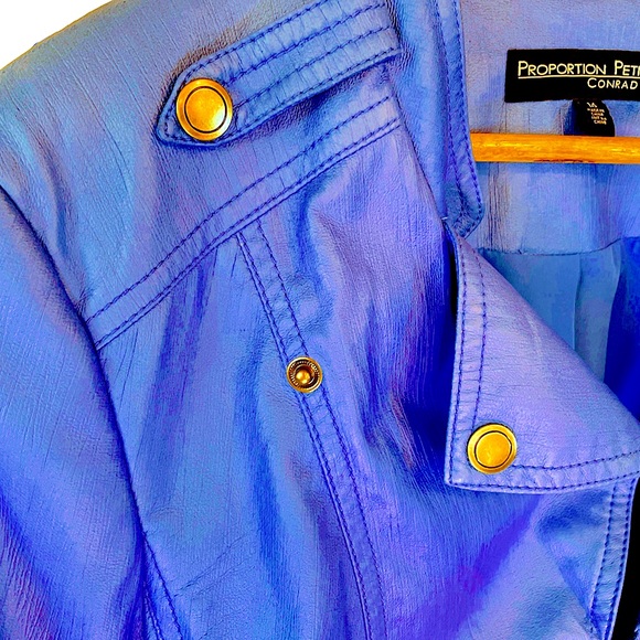 Periwinkle Faux Leather Biker Jacket - Picture 4 of 8